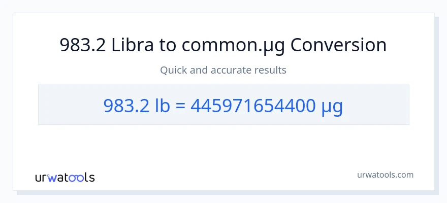 983.2 Lbs patungong mga mikrogramo na conversion