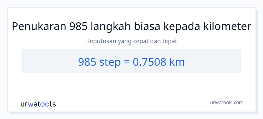 985 steps to Kilometer conversion
