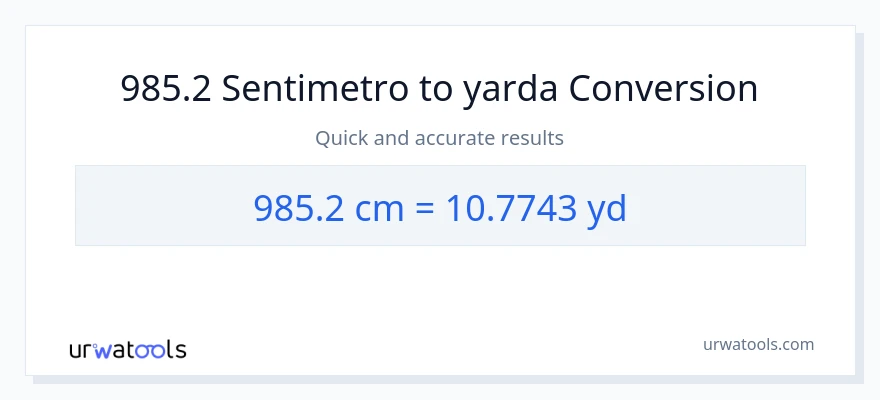 985.2 Mga Sentimetro patungong yarda na conversion