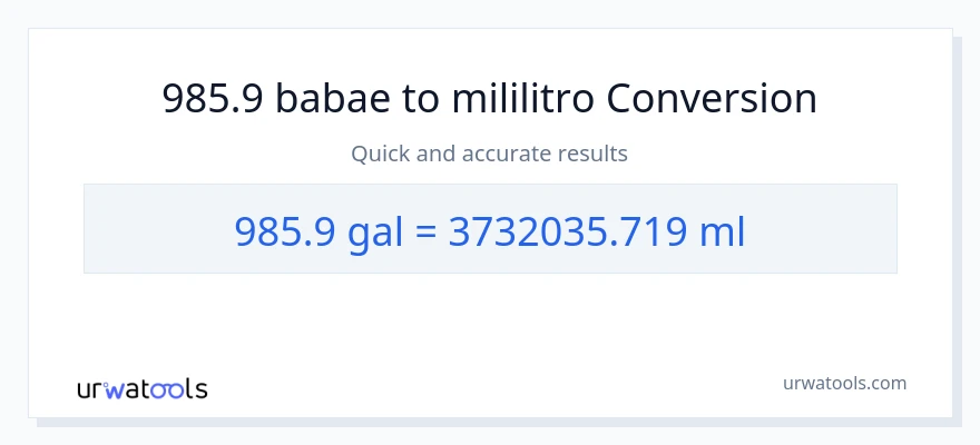 985.9 Mga galon patungong mga mililitro na conversion