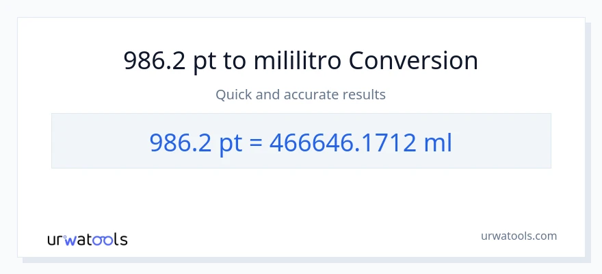 986.2 Pints patungong mga mililitro na conversion