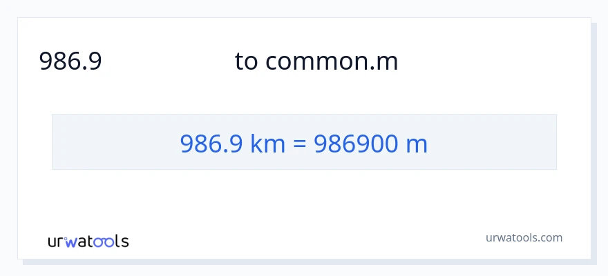 986.9 կիլոմետրեր-ից Հաշվիչներ փոխակերպում