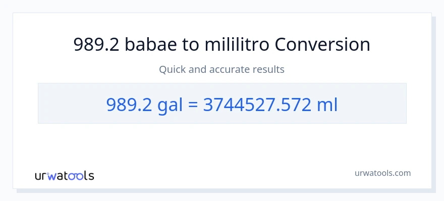 989.2 Mga galon patungong mga mililitro na conversion