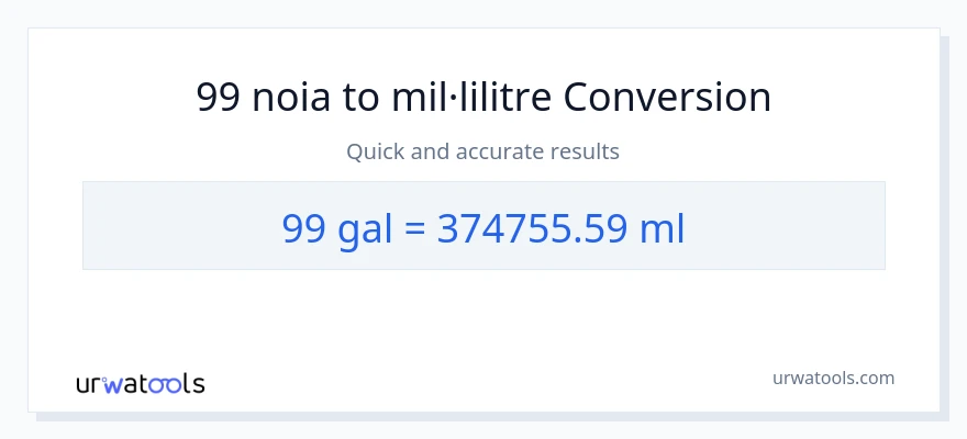 Conversió de 99 Galons a mil·lilitres