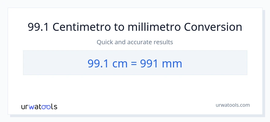 Conversione da 99.1 Centimetri a millimetri