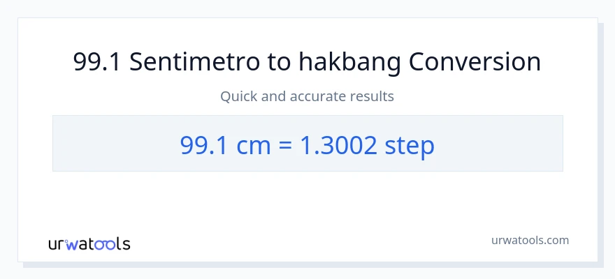 99.1 Mga Sentimetro patungong mga hakbang na conversion