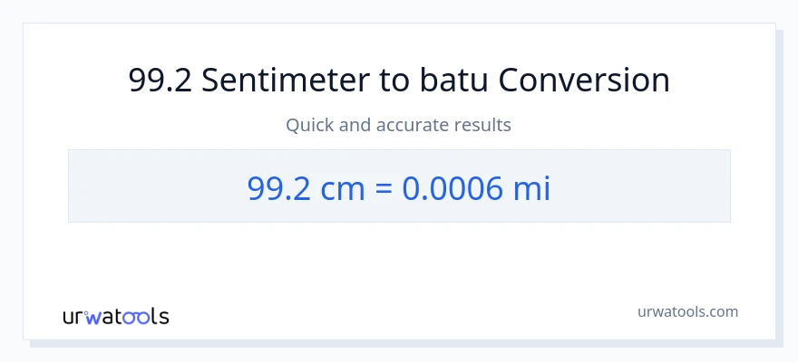 Penukaran 99.2 Sentimeter kepada batu