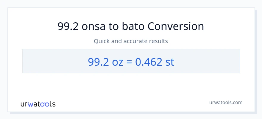 99.2 Mga onsa patungong Mga bato na conversion