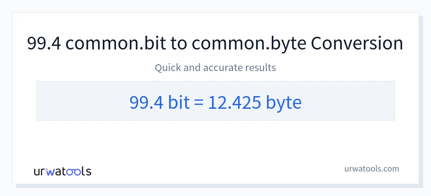99.4 Bits 到 Bytes 轉換