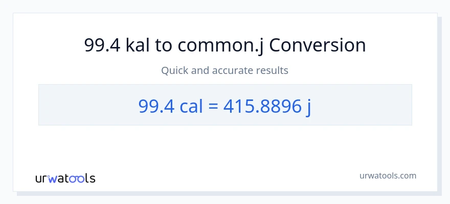 99.4 mga kaloriya patungong mga joule na conversion