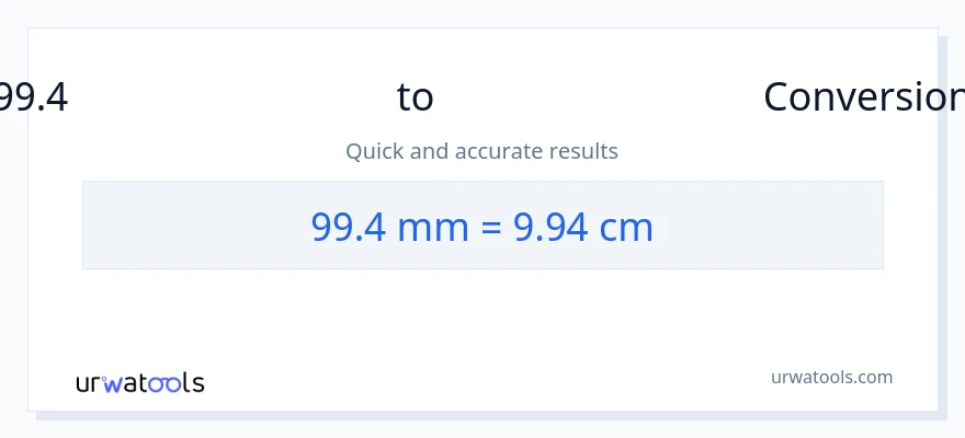 99.4 மில்லிமீட்டர்கள் இலிருந்து சென்டிமீட்டர்கள் வரை மாற்றம்