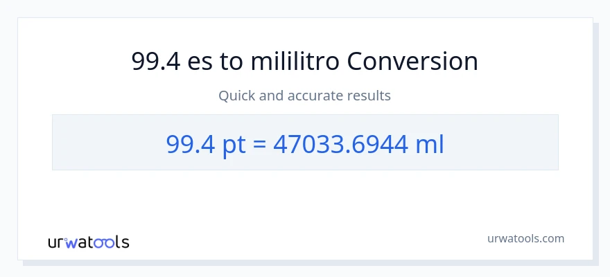Conversión de 99.4 Pints a mililitros