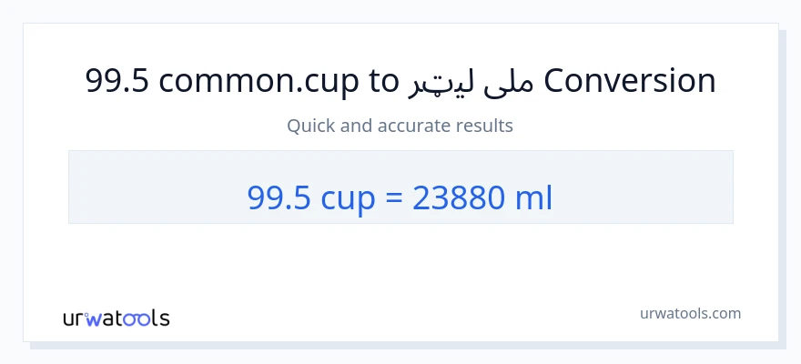 99.5 پيالې ته ملی لیټرونه بدلون