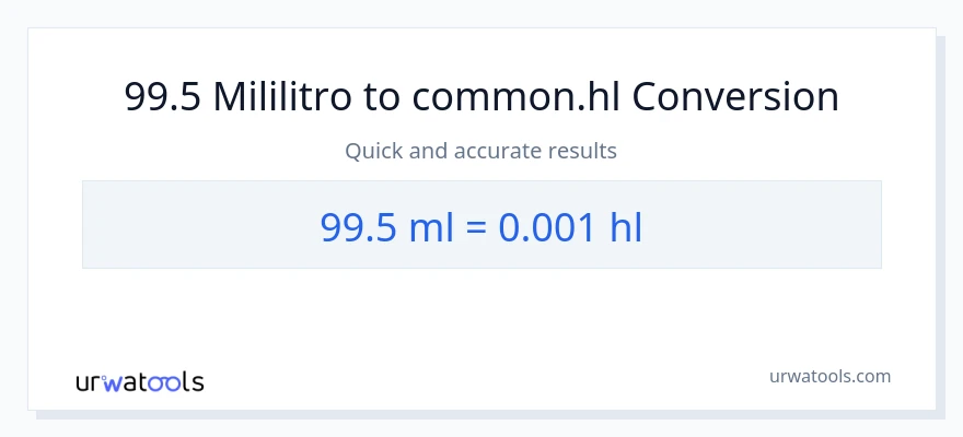 99.5 mga mililitro patungong Hls na conversion