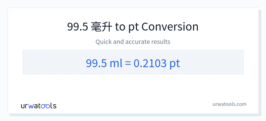 99.5 毫升 到 Pints 轉換