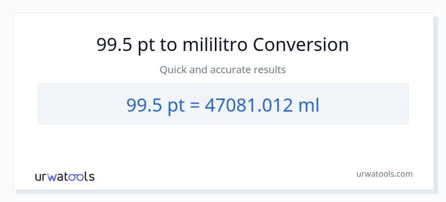 99.5 Pints patungong mga mililitro na conversion
