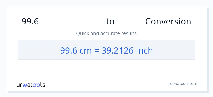 99.6 സെന്റീമീറ്ററുകൾ ൽ നിന്ന് ഇഞ്ച് ലേക്ക് പരിവർത്തനം
