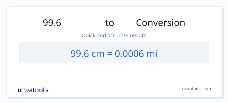 99.6 センチメートル から マイル への変換