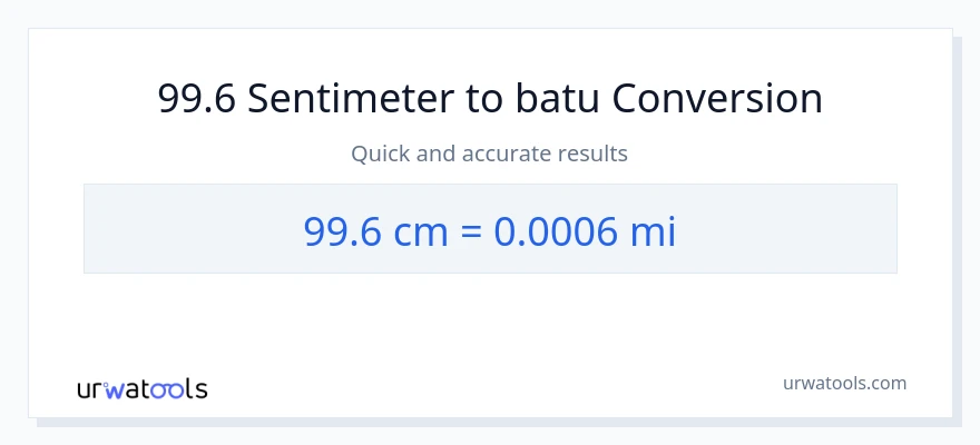 Penukaran 99.6 Sentimeter kepada batu