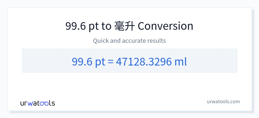 99.6 Pints 到 毫升 轉換