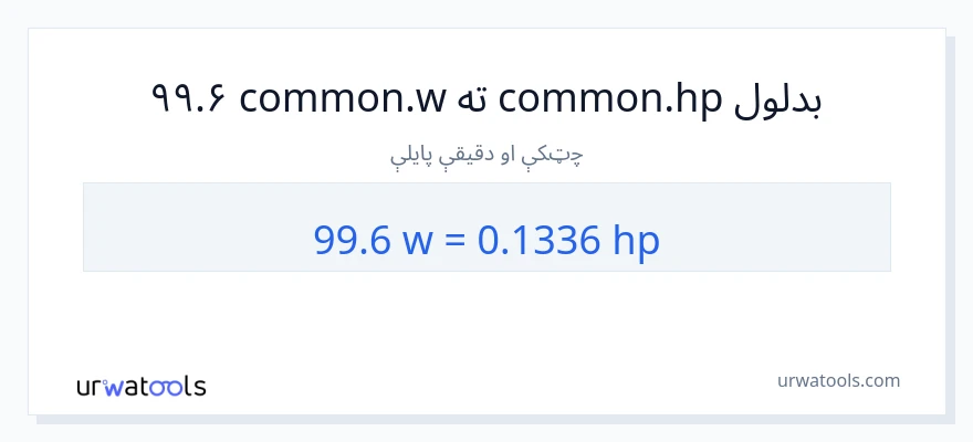 99.6 واټونه ته هارس پاور بدلون