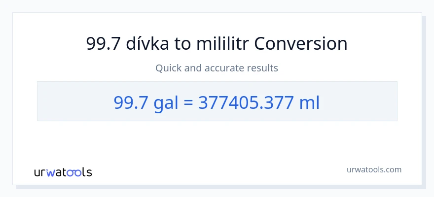 Konverze z Galony na mililitrů: 99.7