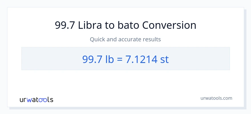 99.7 Lbs patungong Mga bato na conversion