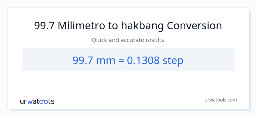 99.7 milimetro patungong mga hakbang na conversion