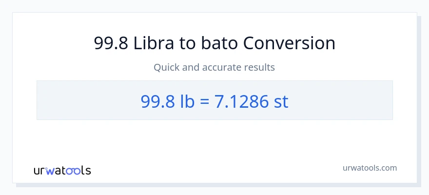 99.8 Lbs patungong Mga bato na conversion
