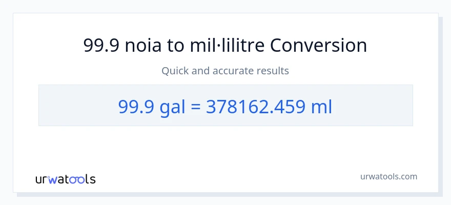 Conversió de 99.9 Galons a mil·lilitres
