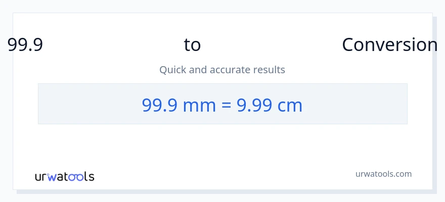 99.9 മില്ലിമീറ്റർ ൽ നിന്ന് സെന്റീമീറ്ററുകൾ ലേക്ക് പരിവർത്തനം