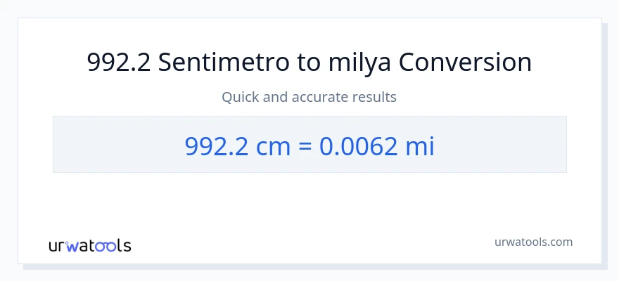 992.2 Mga Sentimetro patungong milya na conversion