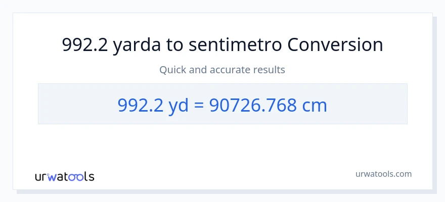 992.2 yarda patungong Mga Sentimetro na conversion