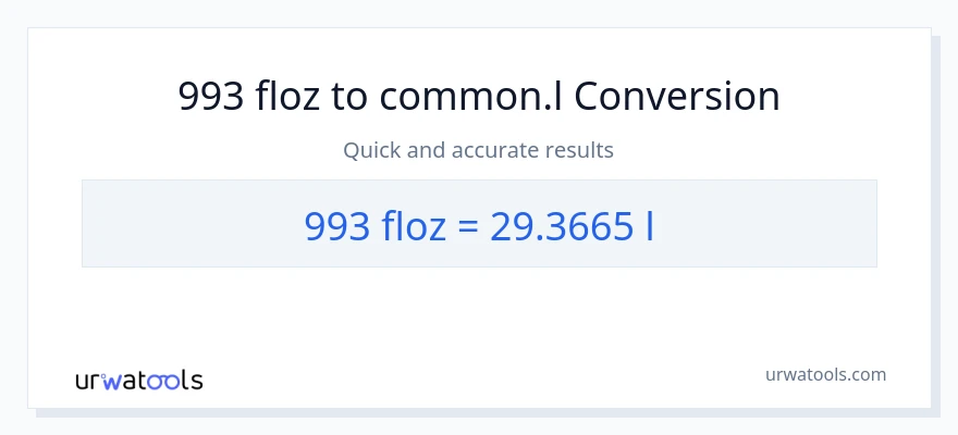 993 mga onsa ng likido patungong Liters na conversion