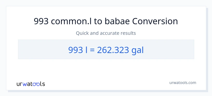 993 Liters patungong Mga galon na conversion