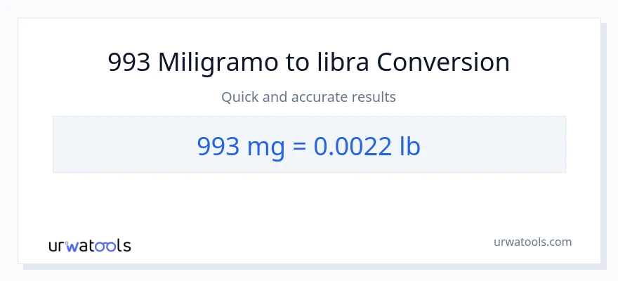 993 miligramo patungong Lbs na conversion