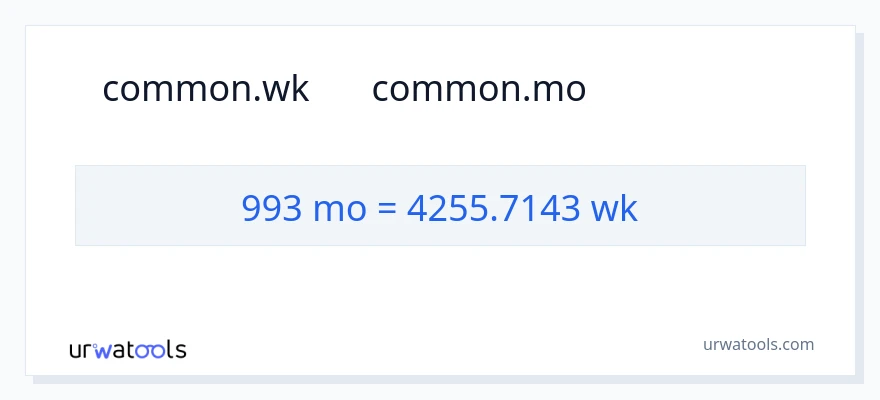 تبدیل 993 ماه‌ها به هفته‌ها