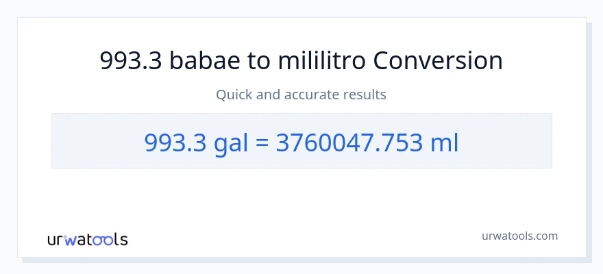993.3 Mga galon patungong mga mililitro na conversion