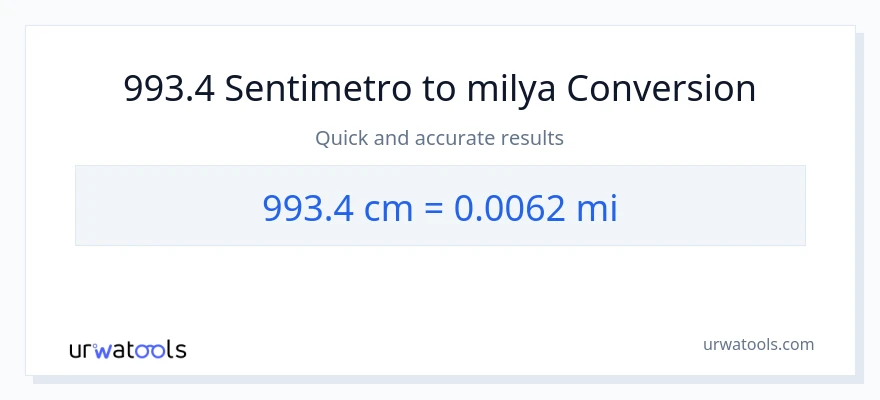993.4 Mga Sentimetro patungong milya na conversion