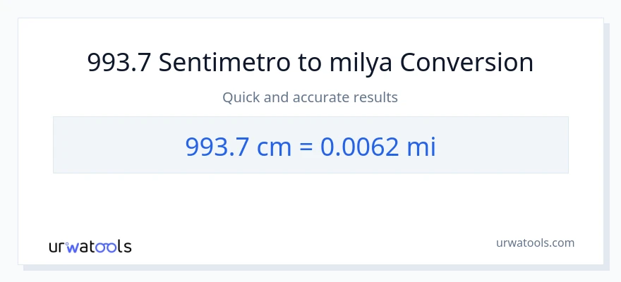 993.7 Mga Sentimetro patungong milya na conversion
