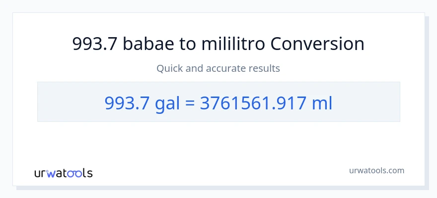 993.7 Mga galon patungong mga mililitro na conversion