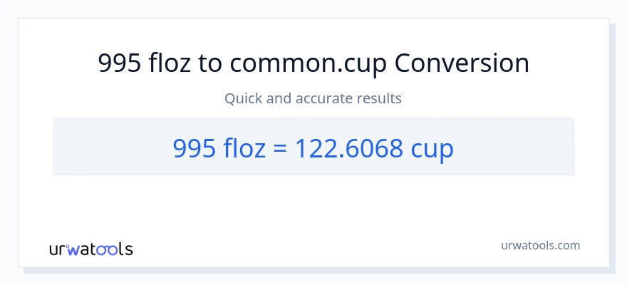 995 mga onsa ng likido patungong mga tasa na conversion