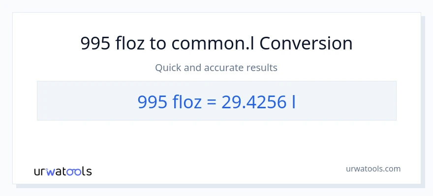 995 mga onsa ng likido patungong Liters na conversion
