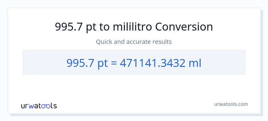 995.7 Pints patungong mga mililitro na conversion