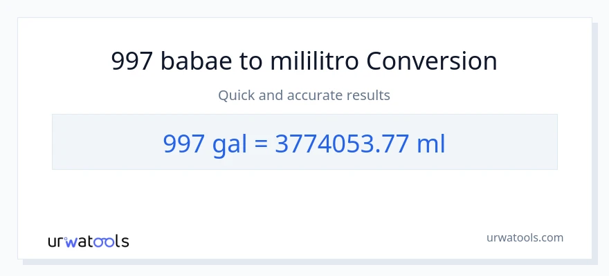 997 Mga galon patungong mga mililitro na conversion
