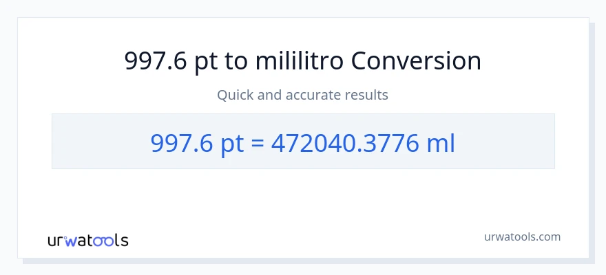 997.6 Pints patungong mga mililitro na conversion