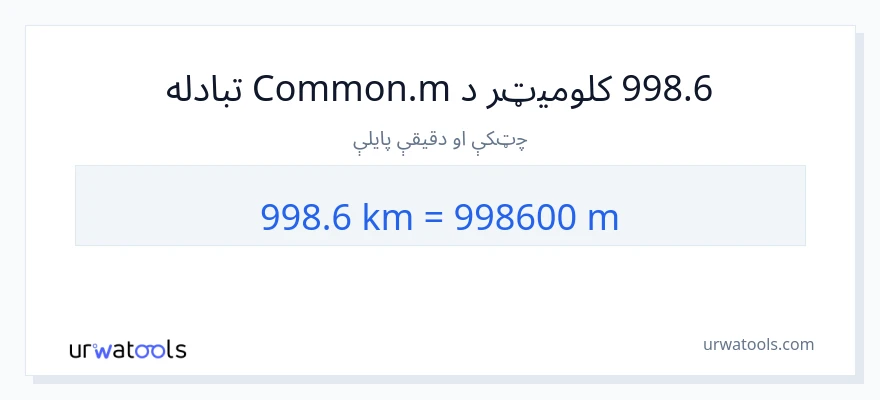 998.6 کیلومتره ته متره بدلون