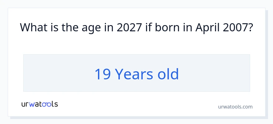 ¿Qué edad tiene alguien nacido en April 2007?