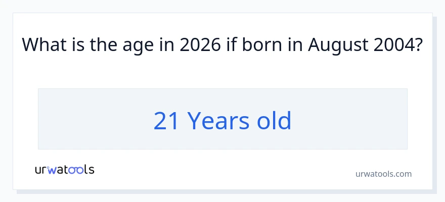 How old is someone born in August 2004?