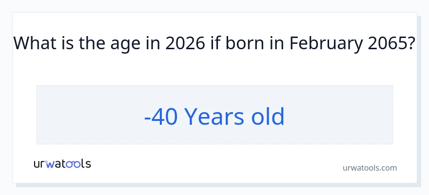 How old is someone born in February 2065?